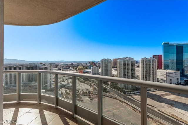 balcony with a mountain view