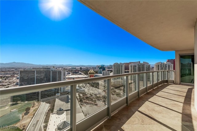 balcony with a mountain view