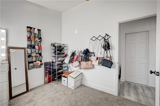 spacious closet with carpet floors