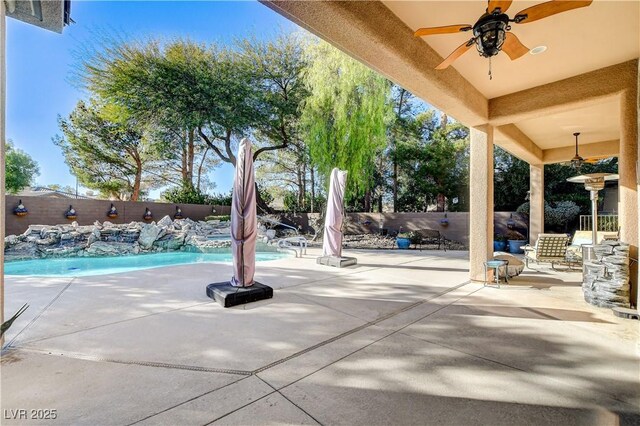 view of patio / terrace with ceiling fan