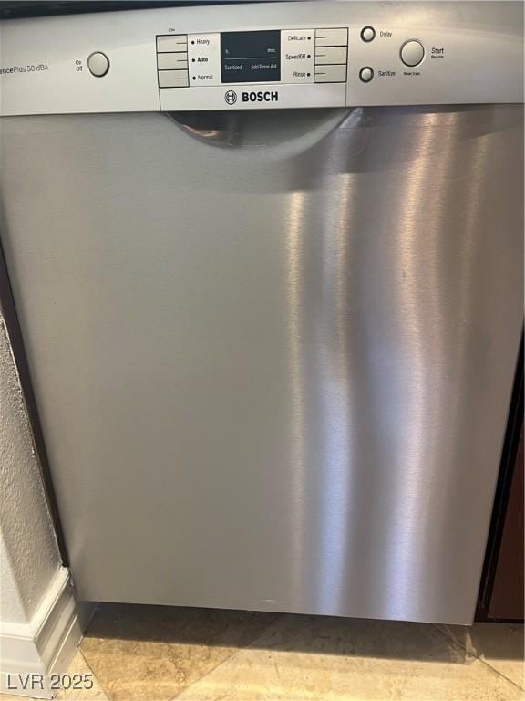 details with stainless steel dishwasher