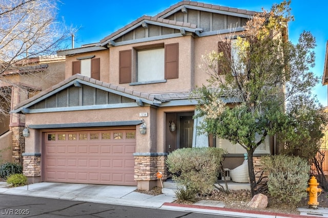 craftsman inspired home with a garage