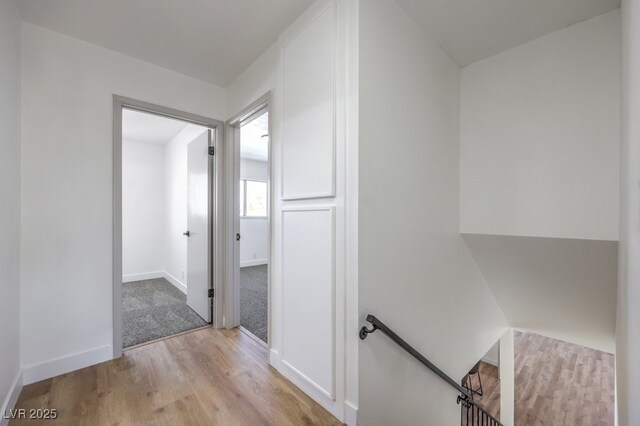 hall featuring light hardwood / wood-style flooring