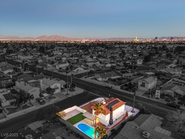 aerial view featuring a mountain view