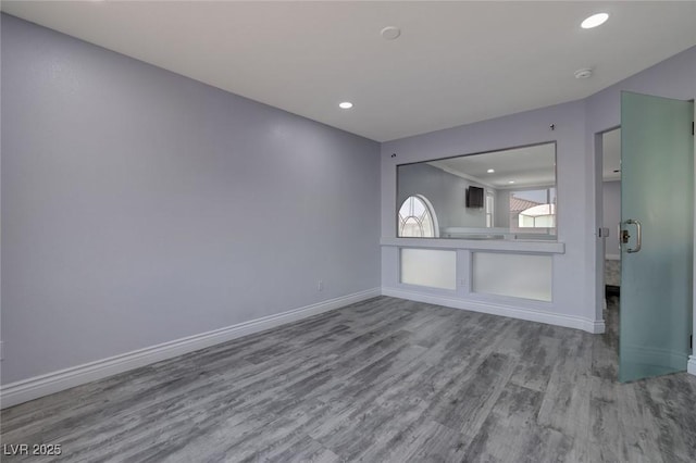 empty room featuring light hardwood / wood-style floors