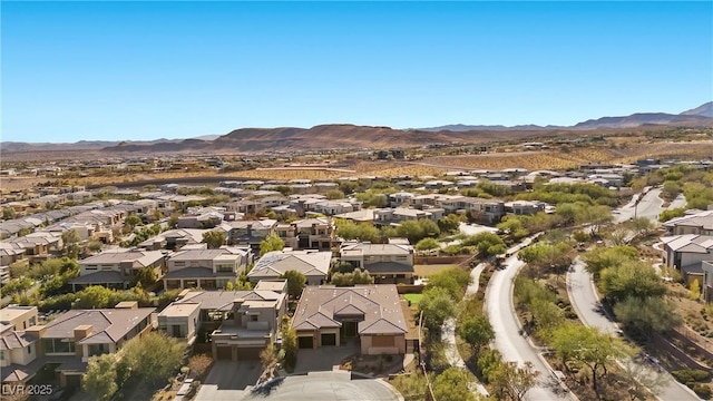 aerial view with a mountain view