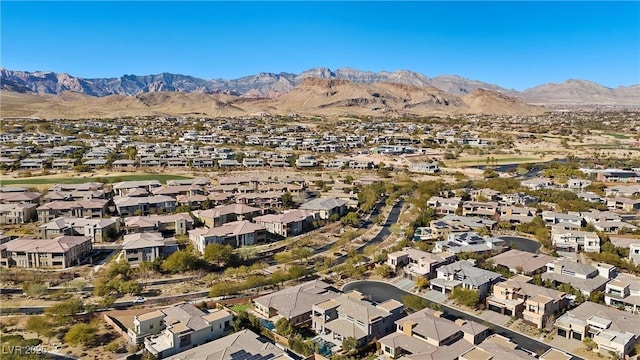 aerial view with a mountain view