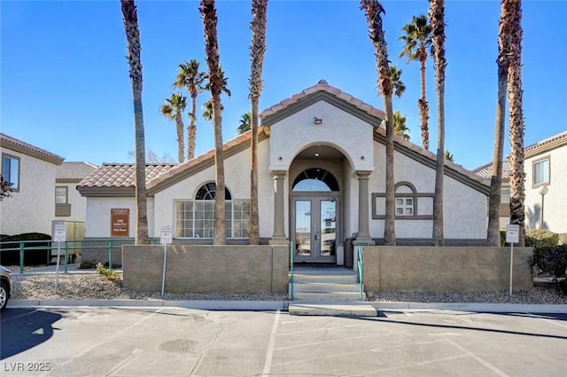 view of front of home featuring french doors