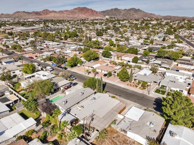 bird's eye view featuring a mountain view