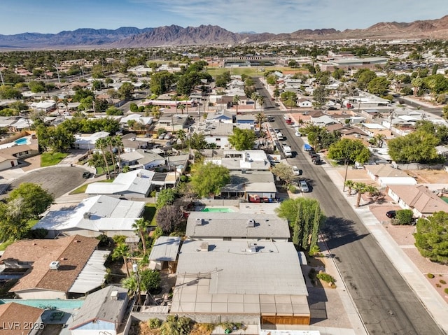 drone / aerial view with a mountain view