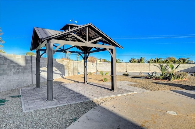 view of patio / terrace with a gazebo