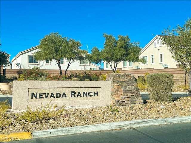 view of community sign