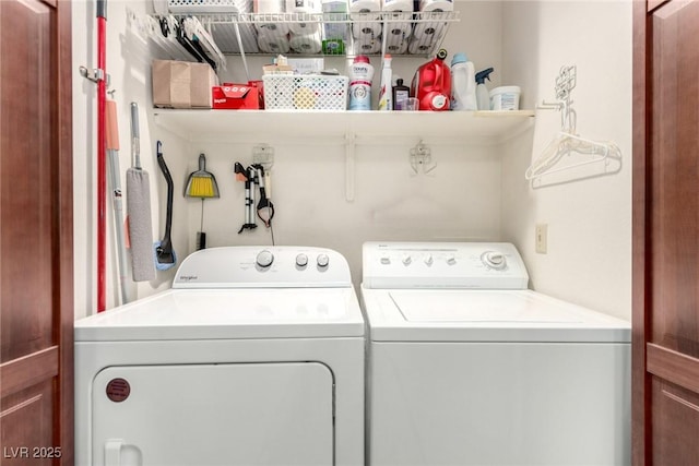 laundry room with separate washer and dryer