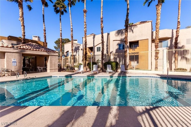 view of pool featuring a patio