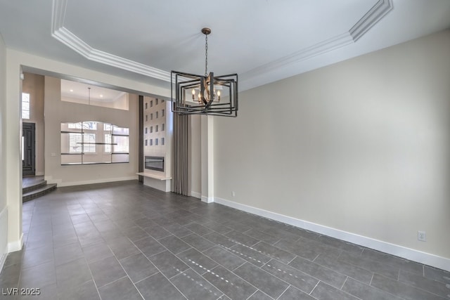 interior space with an inviting chandelier