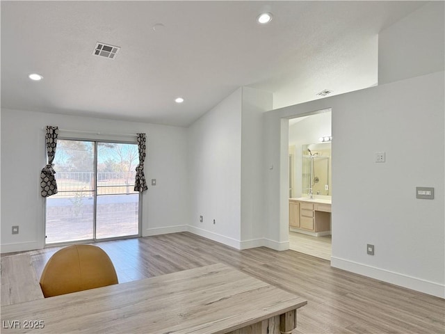 interior space featuring light hardwood / wood-style floors