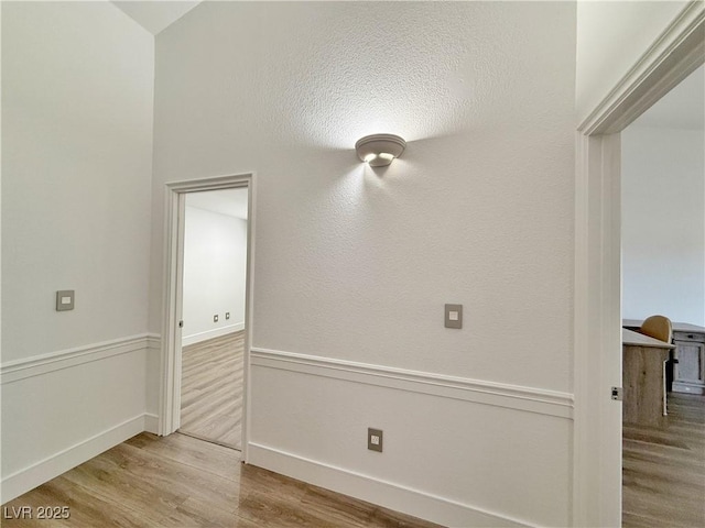 empty room with light wood-type flooring