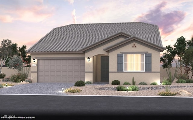 view of front of home featuring a garage