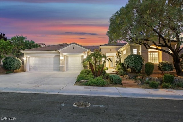 view of front facade with a garage