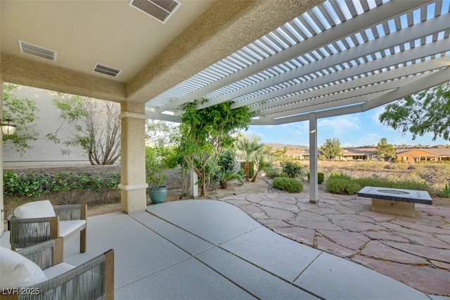 view of patio with a pergola