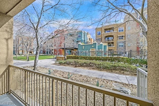 balcony with a residential view