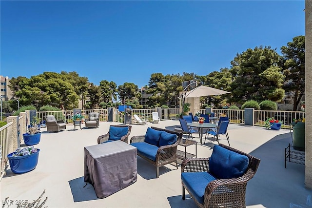 view of patio / terrace featuring an outdoor hangout area