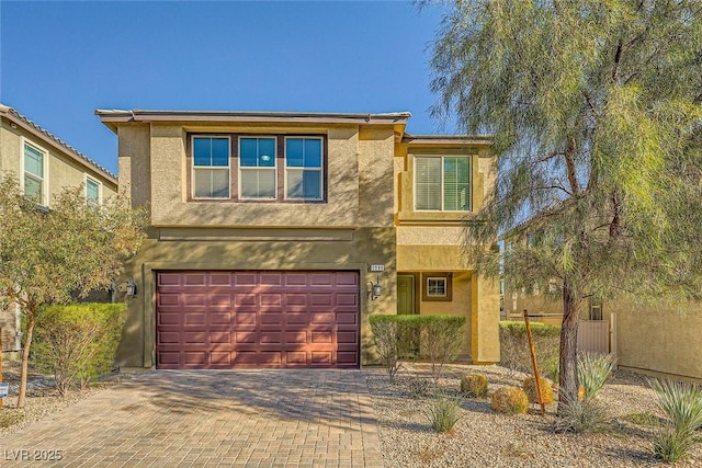 view of front of house with a garage