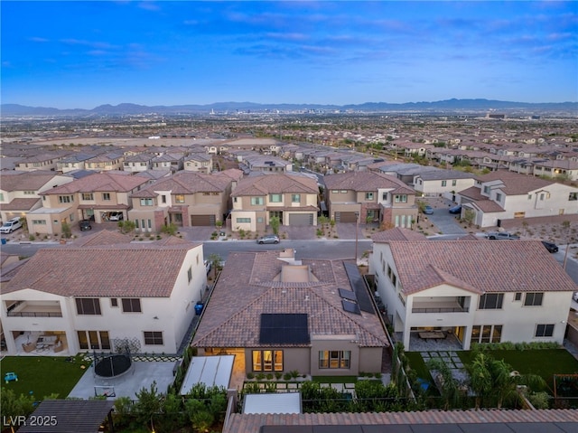 bird's eye view featuring a mountain view