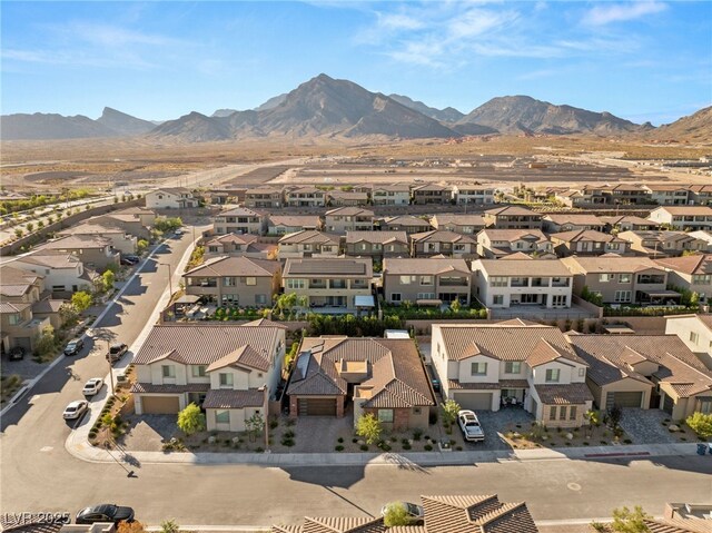 drone / aerial view with a mountain view