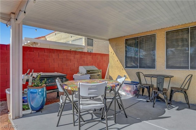 view of patio with area for grilling