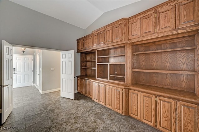 interior space with vaulted ceiling