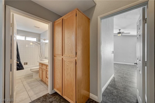 interior space with tile patterned floors