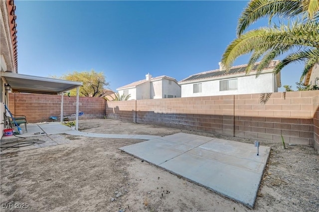 view of yard with a patio area