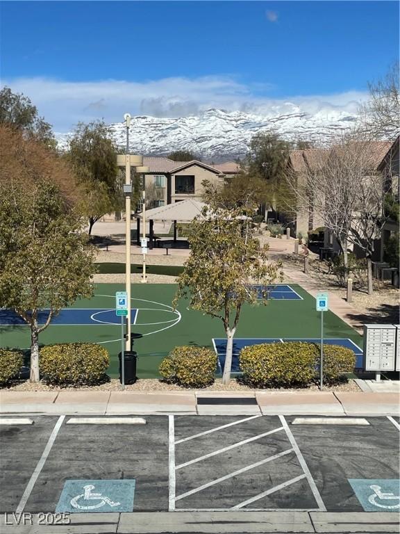 surrounding community with community basketball court