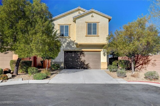 view of front of house with a garage