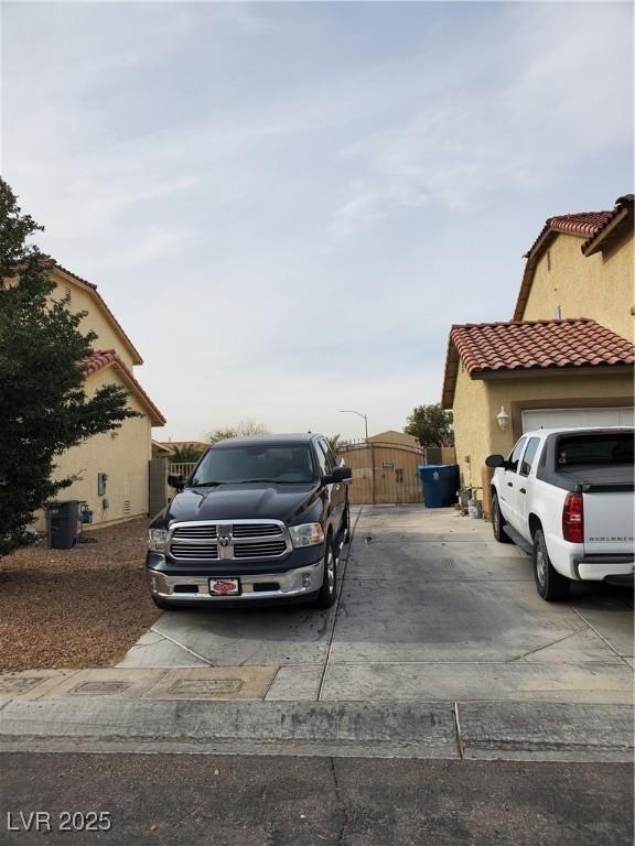 exterior space featuring a garage