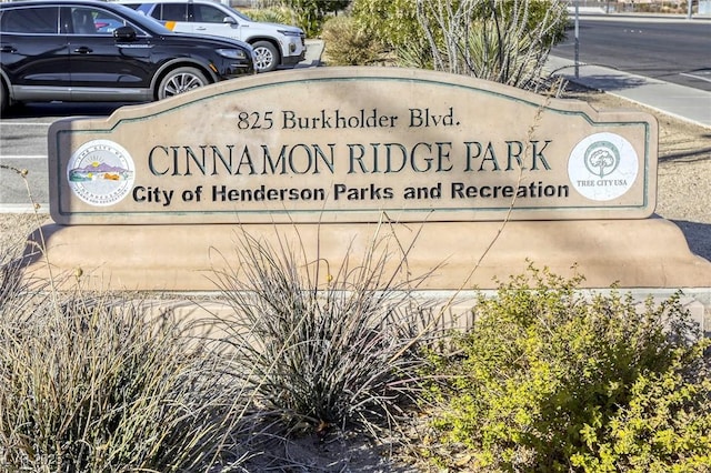 view of community sign