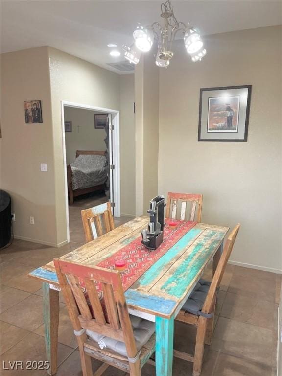 view of tiled dining area