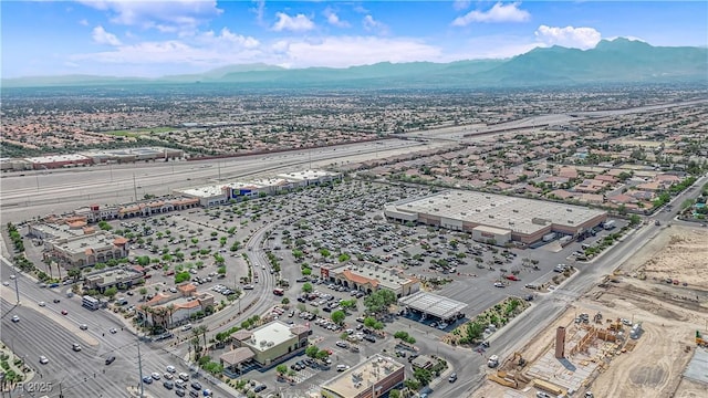 bird's eye view with a mountain view