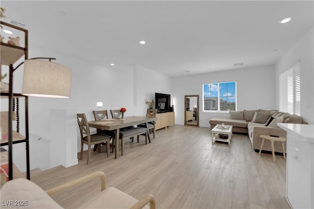 living room featuring light hardwood / wood-style flooring