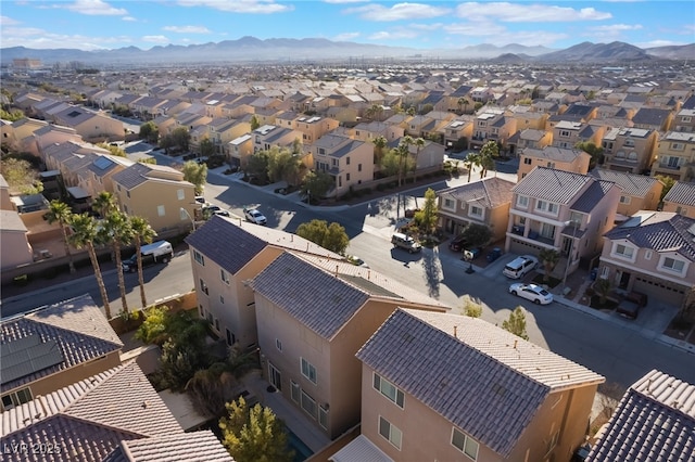 bird's eye view with a mountain view