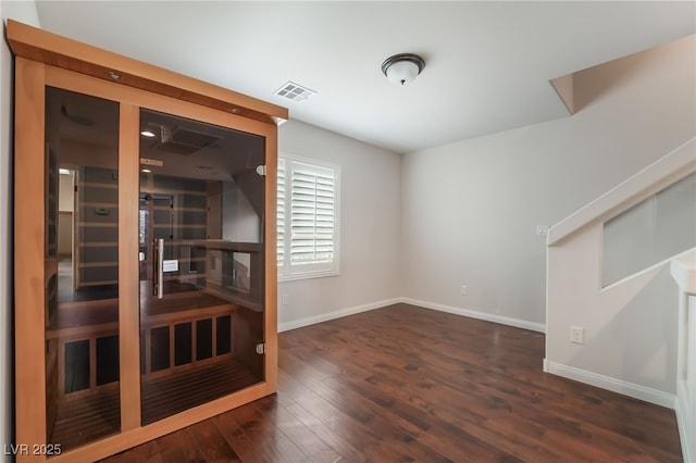 interior space featuring dark wood-type flooring