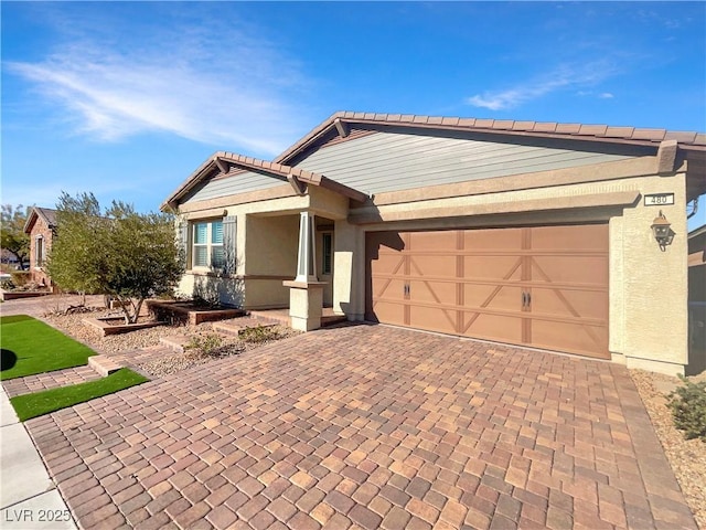 view of front of home featuring a garage