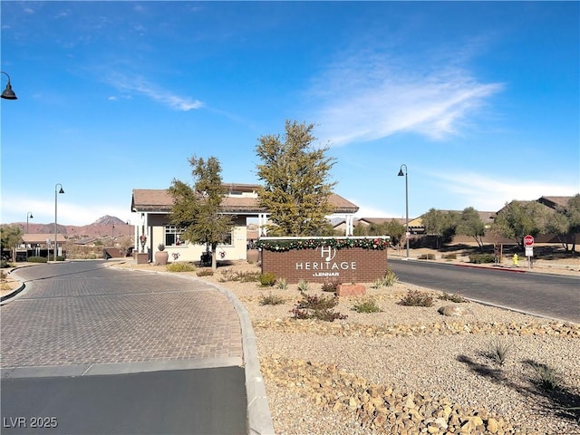 exterior space with a mountain view