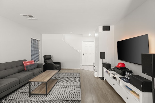 living room featuring wood-type flooring