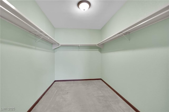 spacious closet with light colored carpet