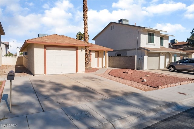 view of front of house with a garage