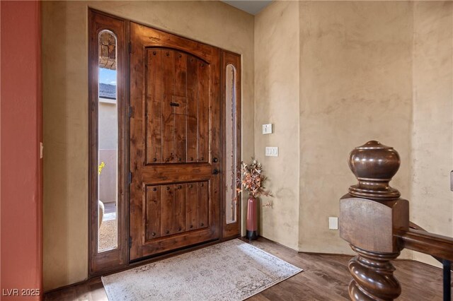 entrance foyer with hardwood / wood-style flooring