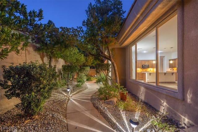 exterior space featuring stucco siding