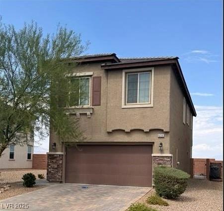 view of front property with a garage